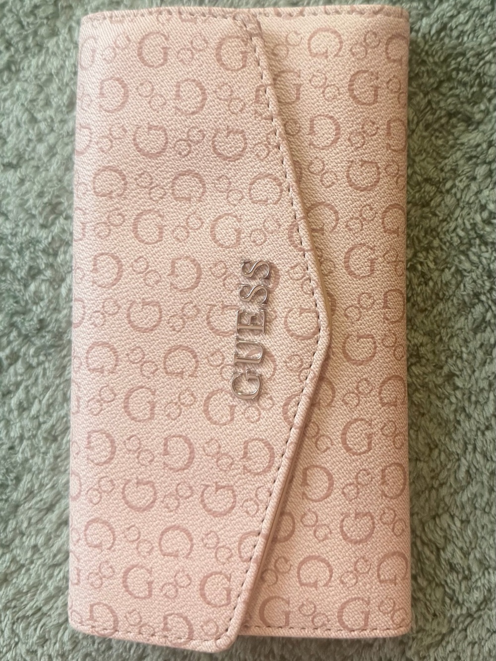 GUESS Blush Pink Signature Envelope Wallet